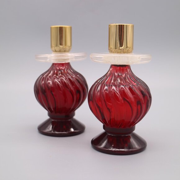 Avon Vintage Charisma 4oz Cologne Candlestick Bottle Vintage Avon Candle Holders - Picture 1 of 6